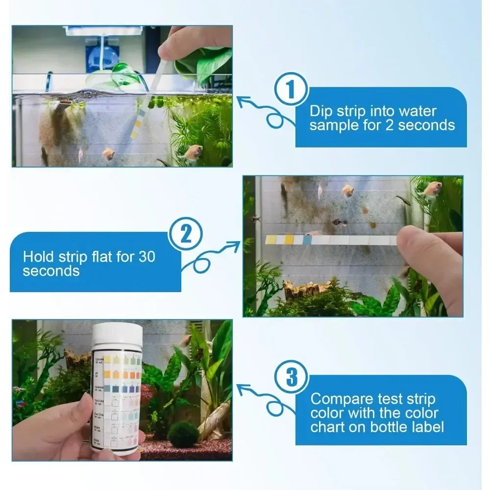 Aquarium Test Strip Freshwater Swimming Pool Aquarium Water pH Test Strips Water Quality Fish Tank Test Strip PH Quality Kit - Image 3