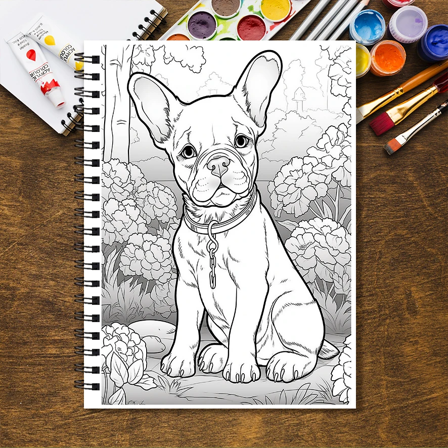Adult Coloring Book - 8.3x 11.2 Inch 32 Pages Cute Dog Coloring Book - Helps Reduce Stress and Ease Emotions - Image 6