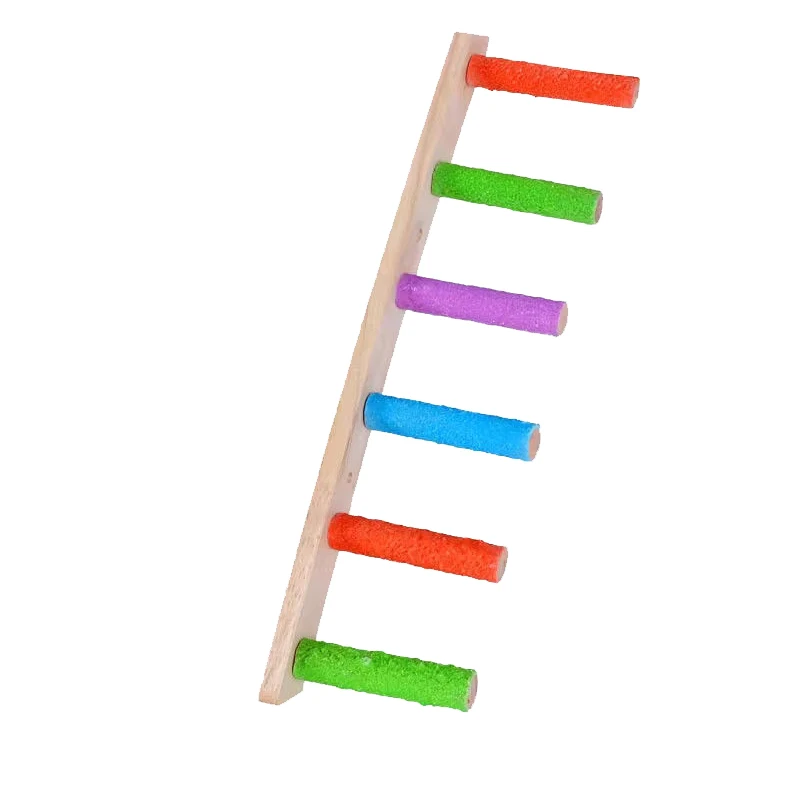 4/6/8 Step Bird Climbing Ladder Parrot Toy Ladder Bird Interaction Fun Climbing Toys Wooden Exercise Rack - Image 3