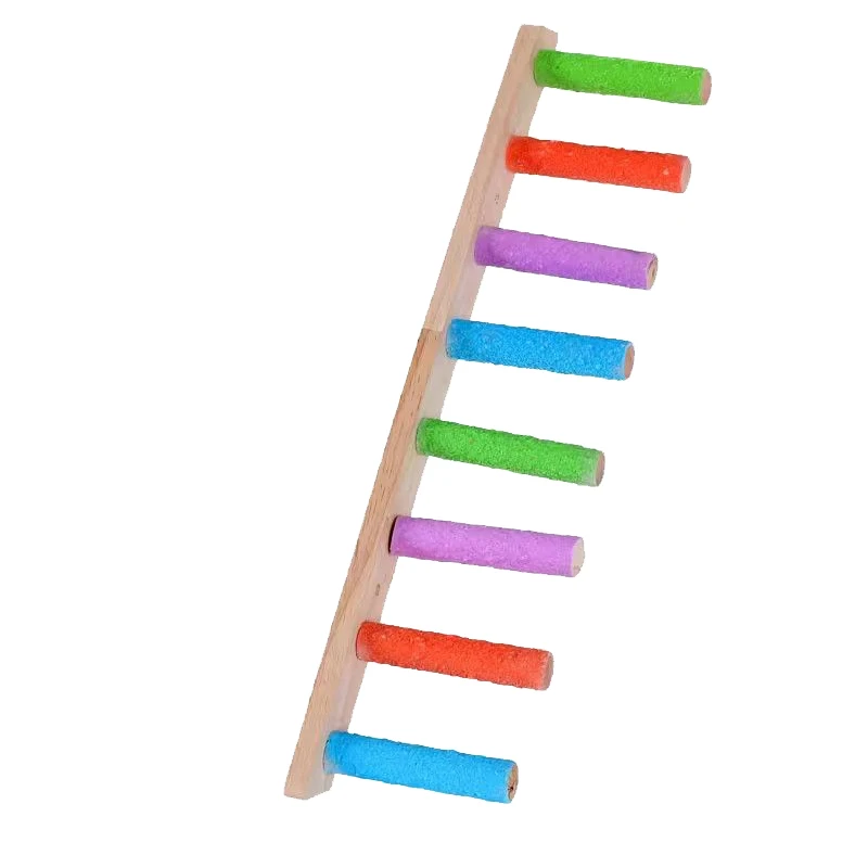 4/6/8 Step Bird Climbing Ladder Parrot Toy Ladder Bird Interaction Fun Climbing Toys Wooden Exercise Rack - Image 4