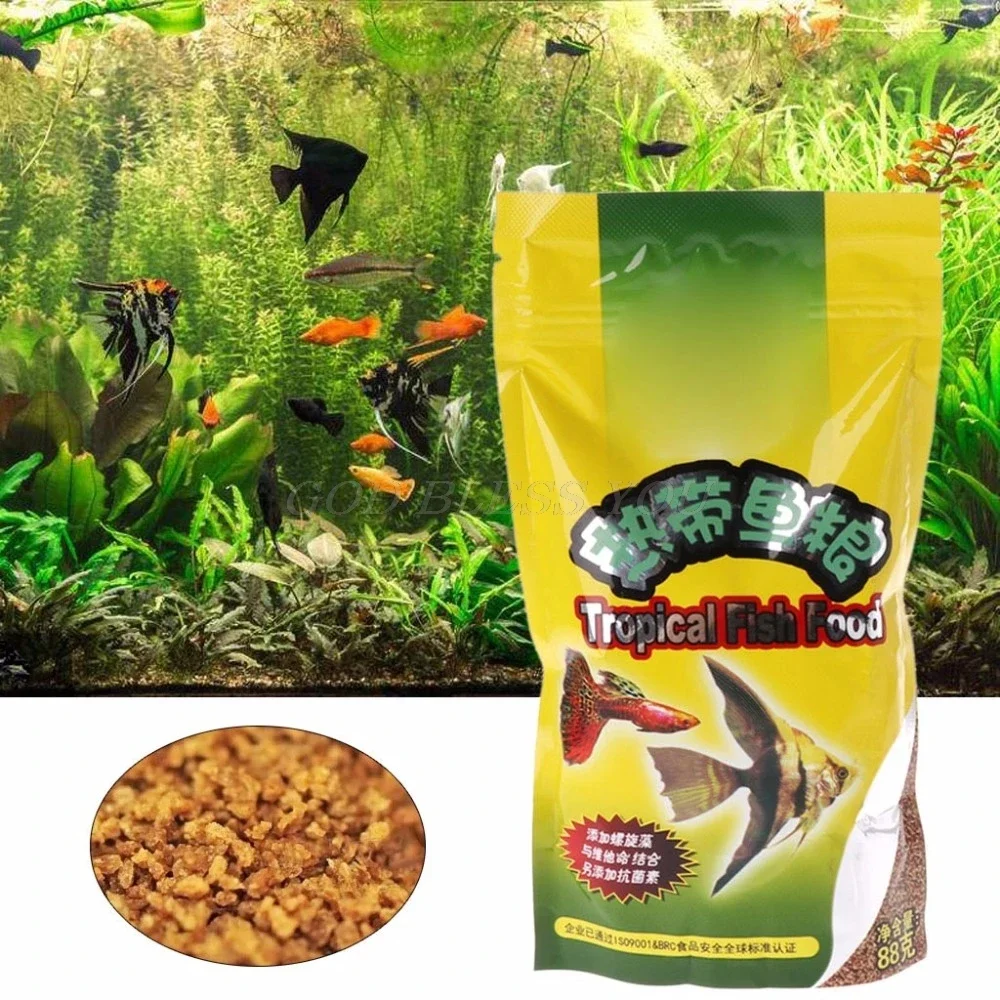 Aquarium Tank Tropical Fish Food Small Fish Feed Grain 88g Delicious Food Especially for Guppy Lantern Fish 1 Bag - Image 3