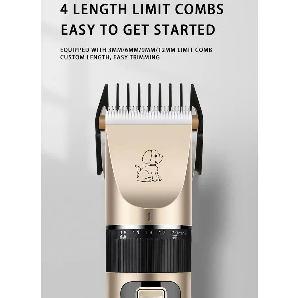Electrical Pet Clipper Professional Grooming Kit Rechargeable Pet Hair Trimmer Shaver Set Animals Hair Cutting Machine Low-Noise - Image 3