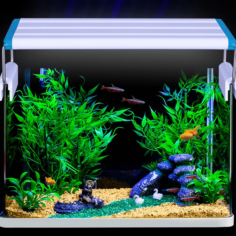 Aquarium LED Light Super Slim Fish Tank Aquatic Plant Grow Lighting Waterproof Bright Clip Lamp Blue LED 18-75cm for Plants 220v - Image 2