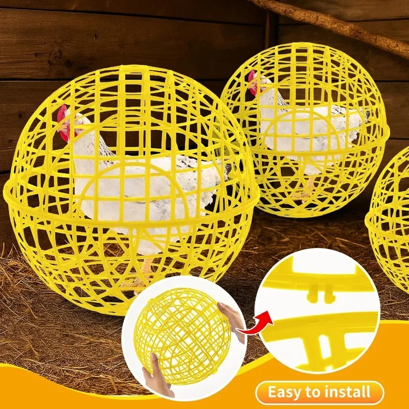 30cm Yellow Cage Movable Plastic Rolling Ball, Suitable for Birds Outdoor Farms Portable Round Safety, and Can Prevent Dog Bites - Image 3