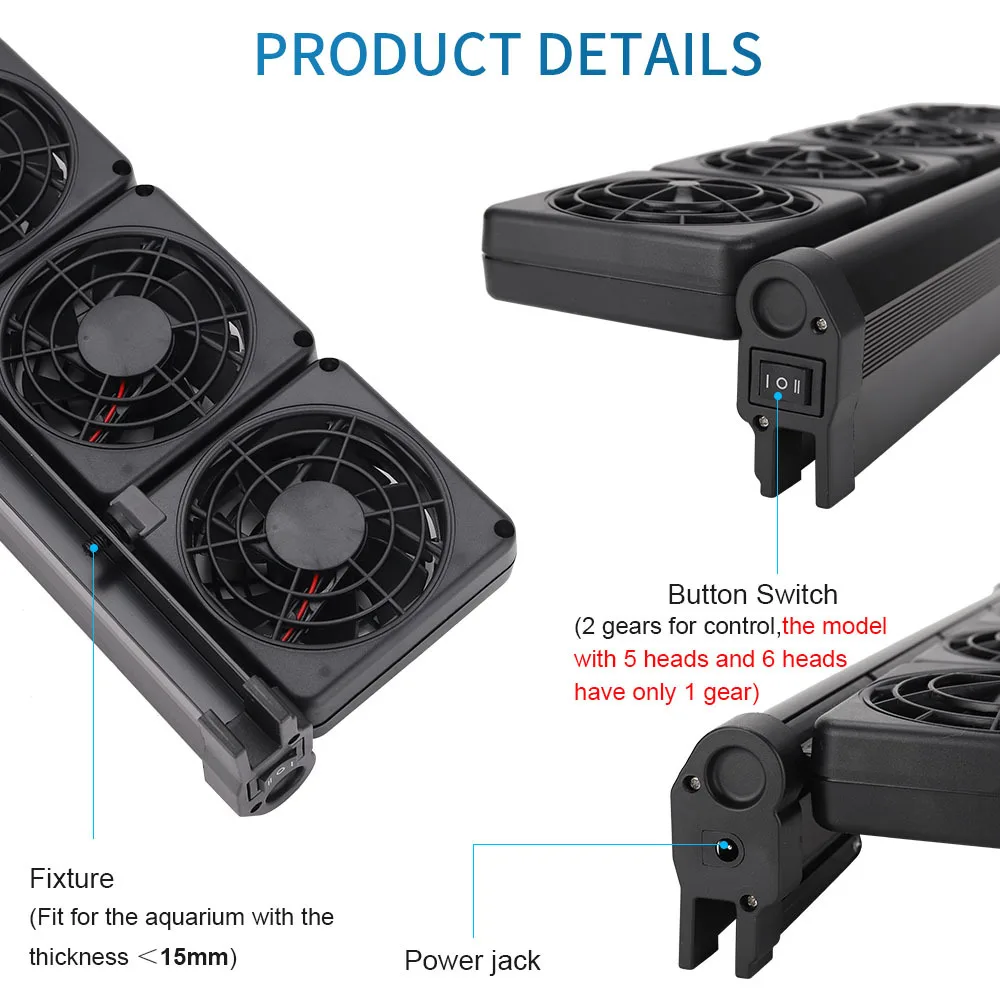 Adjustable Cooling Fan Fish Tank Heat Dissipation Cooling Fan Aquarium Farming Grass Tank Shrimp Tank - Image 3