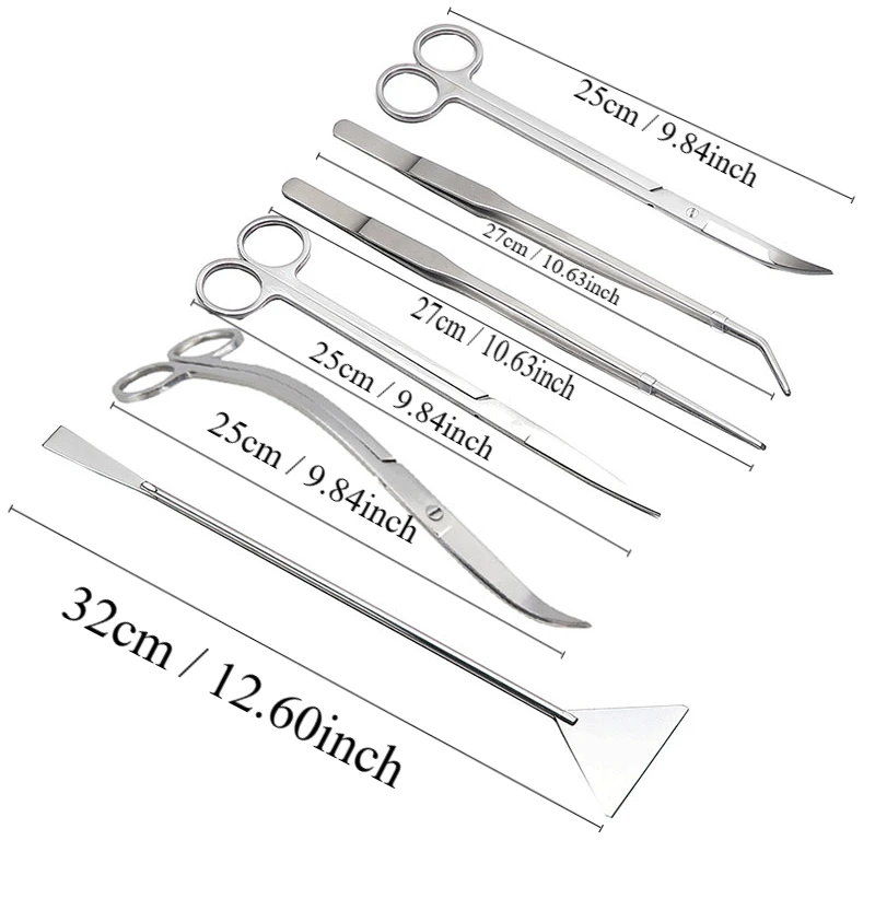 Aquarium Accessories Hard Stainless Steel Aquarium Tool Scissor Tweezers Plants Wave Scissors Fish Tank Shovels Cleaner Supplies - Image 6