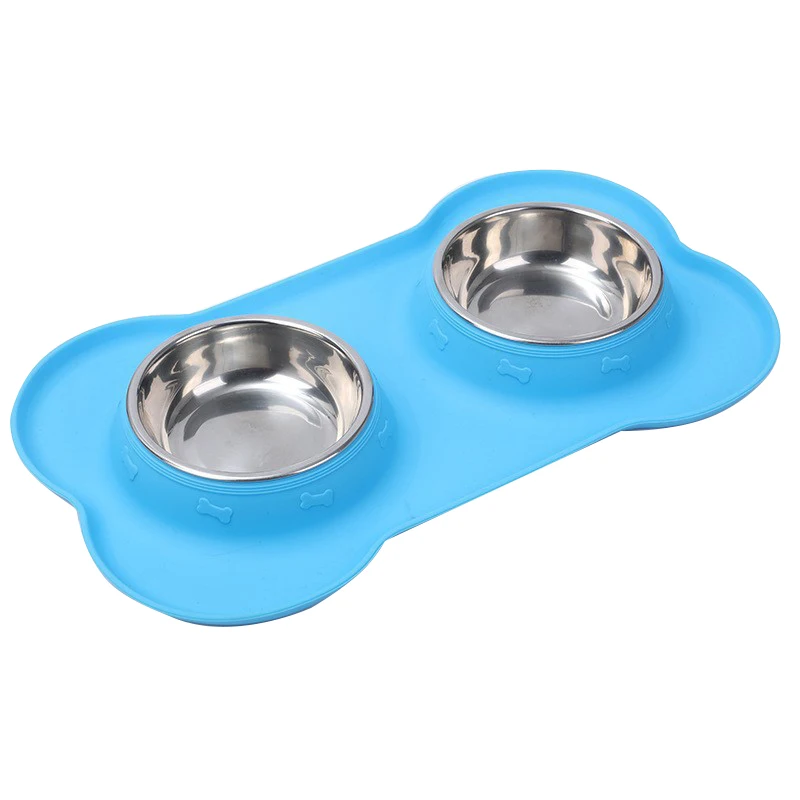 Stainless Steel Pet Dog Feeder Silicone Anti-spill Cats Dog Double Bowl Pet Feeding Drinking Water Bowls Dog Food Dispenser - Image 10