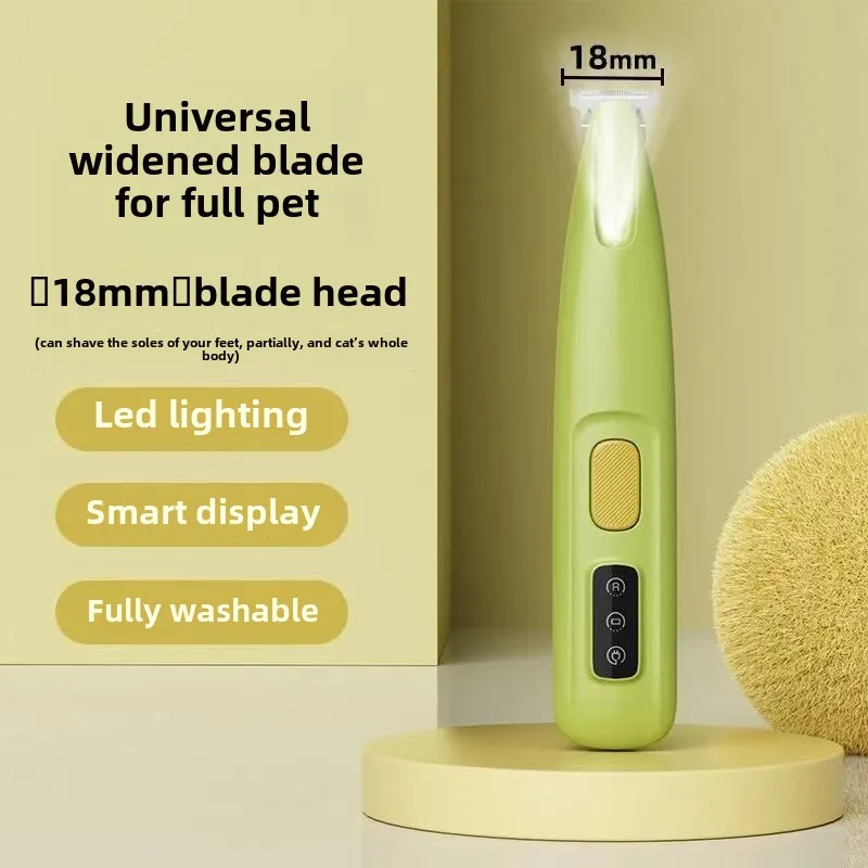 New Dog Paw Trimmer with LED Light Fully Waterproof Pet Hair Trimmer with LED Display Dog Clippers for Grooming 18mm Widen Blade - Image 7