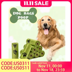 Biodegradable Pet Waste Bags - Extra Thick Poop Bags for Dogs & Cats, Portable Roll with Dispenser, Eco-Friendly & Lea