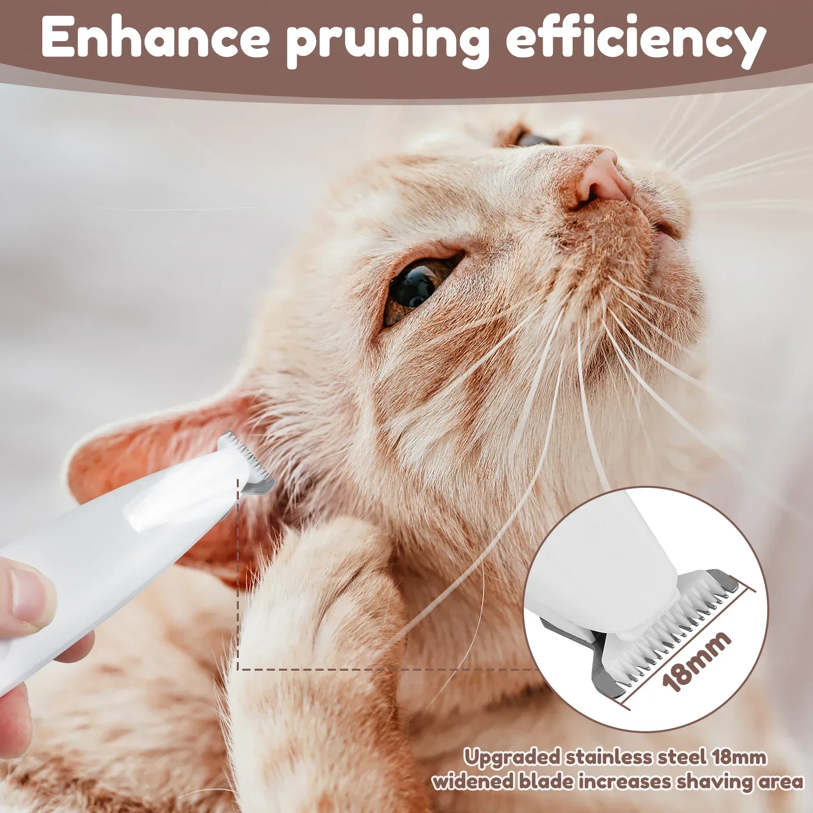 New Dog Paw Trimmer with LED Light Fully Waterproof Pet Hair Trimmer with LED Display Dog Clippers for Grooming 18mm Widen Blade - Image 5