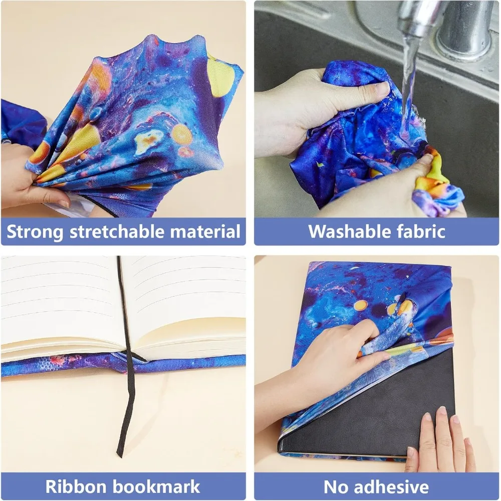 Hummingbird Stretchable Book Cover Flower Washable Reusable Large Nylon Book Protector Elastic Notebook Wraps Suitable - Image 5