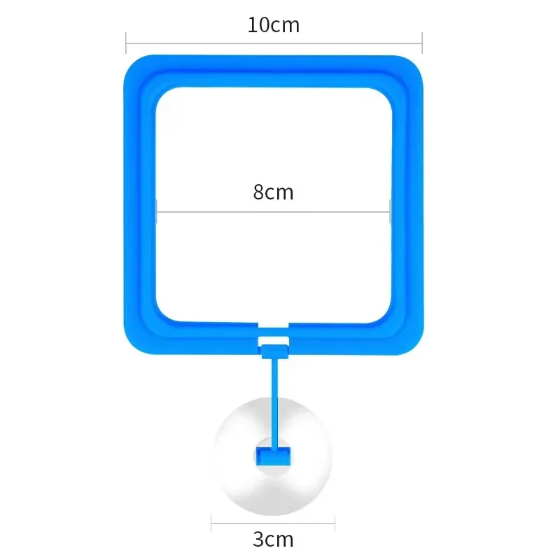 Aquarium Feeding Ring Fish Tank Station Floating Food Tray Feeder Square Circle Accessory Fish Foods Feeder Suction Cup Black - Image 8