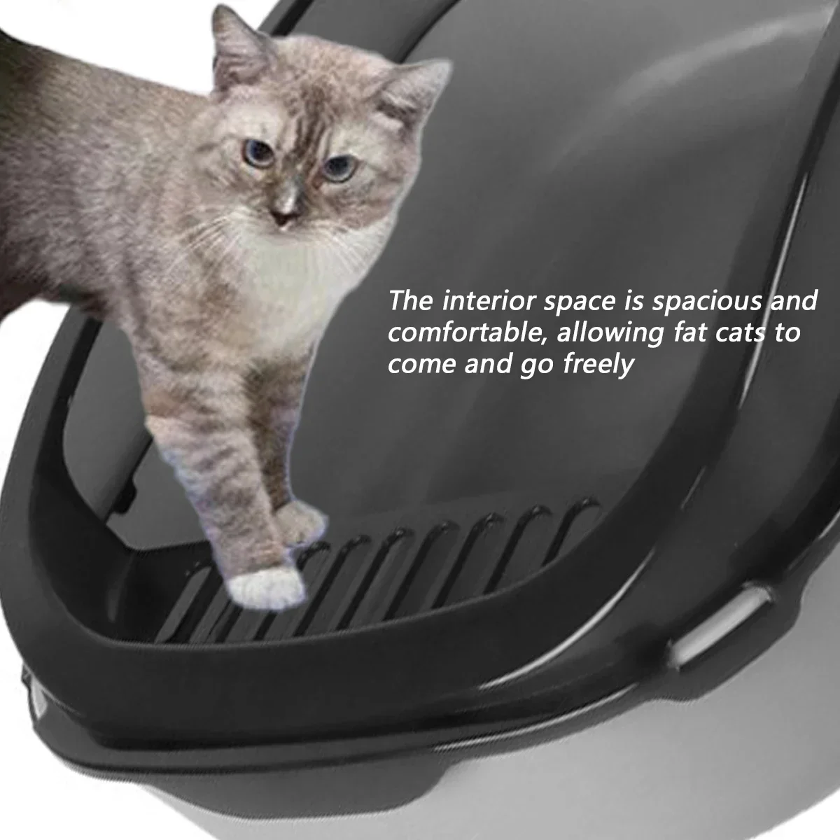 Cat Litter Box Thickening Kitty Sandbox Semi-enclosed High Side Splashproof Pet Bedpans with Litter Scoop Cleaning Cat Supplies - Image 5