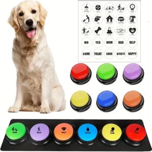 Pet Communication Button Dog Talking Interactive Training Sound Button, Recording Sound Maker, Squeeze Box, Christmas Set