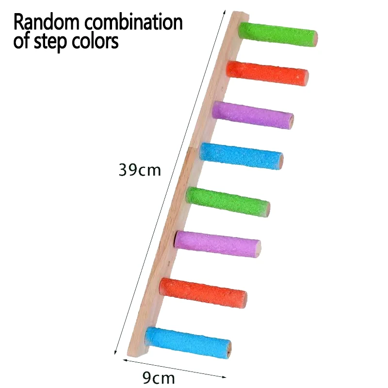 4/6/8 Step Bird Climbing Ladder Parrot Toy Ladder Bird Interaction Fun Climbing Toys Wooden Exercise Rack - Image 7